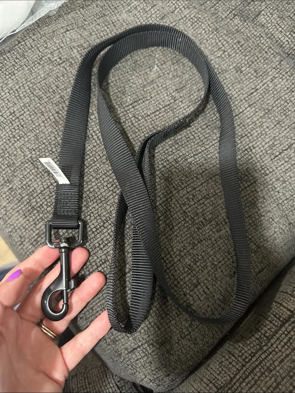 Black Nylon medium dog leash
